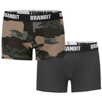 Brandit - Logo men's boxer shorts - two-pack - dark camouflage/black