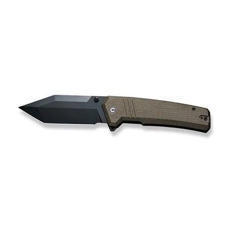 Civivi Bhaltair Green Burlap Micarta Folding Knife, Black 14C28N (C23024-3)