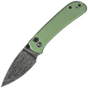 Civivi Qubit Green Aluminum, Black Damascus Knife (C22030E-DS1)