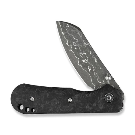 Civivi Crabby Shredded Carbon Fiber Folding Knife, Damascus by Ken Onion Jr. (C24055-DS1)