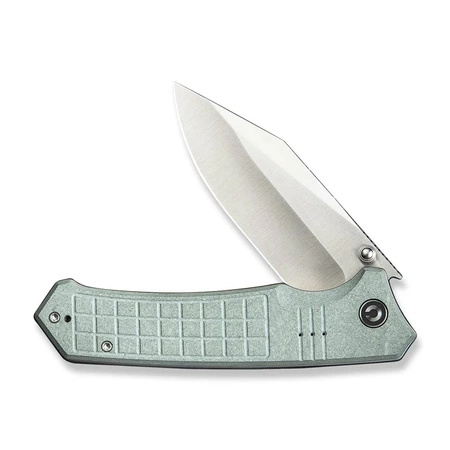 Civivi Tacticorix Gray Shredded G10 Folding Knife, Satin Nitro-V (C23055-3)