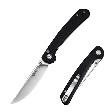 Skelfin Slybolt Black G10 Folding Knife, Black 9Cr18MoV (S25007-2)