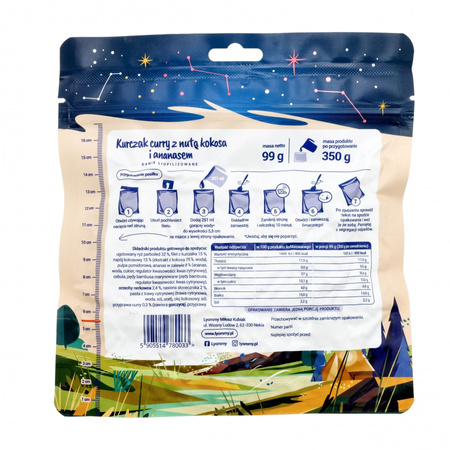 Lyommy - Freeze-dried food Chicken curry with a hint of coconut and pineapple 350 g