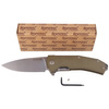 LionSteel KUR G10 Green, Stone Washed Blade Folding Knife (KUR GR)