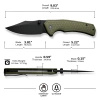 Civivi Vexillum OD Green G10, Black Stonewashed Nitro-V Folding Knife (C23003D-2)