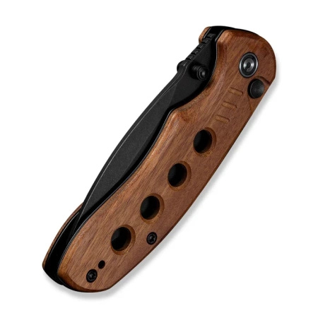 Civivi Triptych Guibourtia Wood Folding Knife, Black Stonewashed 14C28N (C23085B-3)