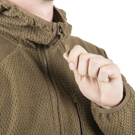 Helikon Alpha Hoodie Grid Fleece Sweatshirt - Olive Green