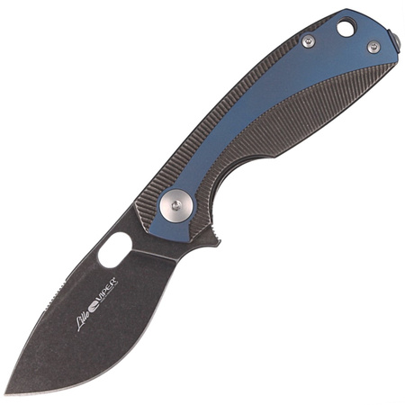 Viper Lille Blue Titanium Folding Knife, Dark Stone Washed by Jesper Voxnæs (V5963TIBL)