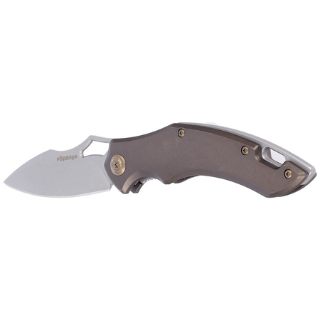 FoxEdge Sparrow Brown Anodized Aluminum Folding Knife, Sand Blasted by Denis Simonutti (FE-031)