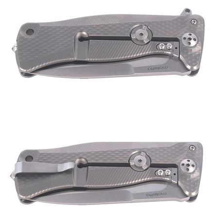 LionSteel SR11 Titanium Grey / Satin Blade Folding Knife (SR11 G)