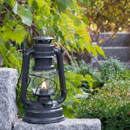 Oil lamp - Feuerhand Hurricane Lantern 276 - Anthracite Gray