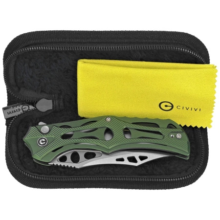 Civivi Biophase Green Aluminum, Satin Nitro-V Folding Knife (C23083-1)