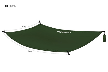Mini camping sheet - Tarp DD Magic Carpet XL 1.4x2.2 - DD Hammocks - Olive
