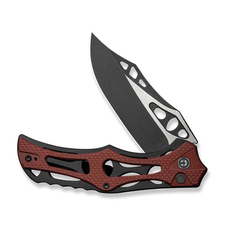 Civivi Biophase Black Aluminum / Burgundy G10, Black Stonewashed Nitro-V Folding Knife (C23083C-1)
