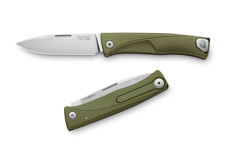 LionSteel Thrill Green Aluminum Folding Knife, Satin M390 by Molletta (TL A GS)