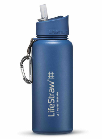 LifeStraw® GO Stainless Steel 2-stage filtration water filter - Medium Blue