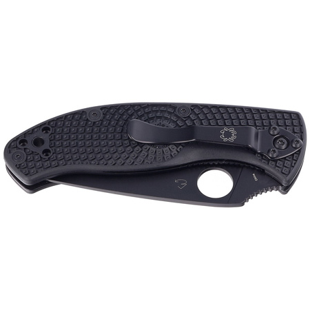 Spyderco Tenacious FRN Black, Black Blade Spyder Folding Knife (C122PSBBK)