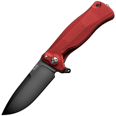 LionSteel SR11A Red Aluminum, Black Sleipner Folding Knife by Molletta (SR11A RB)