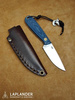 Brisa Necker 70 Flat knife - Blue Jeans Micarta - Leather scabbard