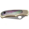 Spyderco Bug Folding Knife Nickel Silver/Abalone, Satin 12C27 (C133AP)