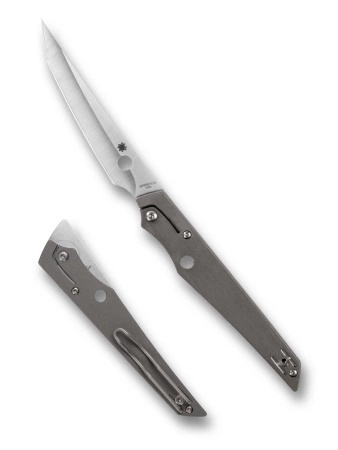 Spyderco Cobol Knife Gray Titanium, Satin M390 by Paul Alexander (C273TIP)