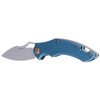 FoxEdge Sparrow Blue Anodized Aluminum Folding Knife, Sand Blasted by Denis Simonutti (FE-030)