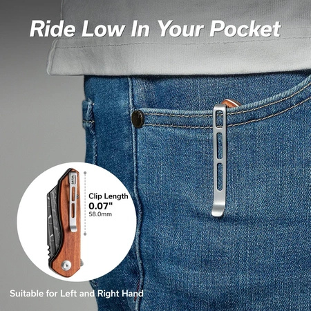 Civivi ExOne Guibourtia Wood Folding Knife, Damascus by Brian Brown (C23036-DS1)