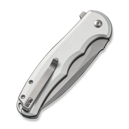 Civivi Button Lock Praxis Silver Aluminum, Satin Nitro-V Folding Knife (C18026E-2)