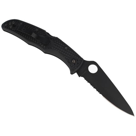 Spyderco Endura 4 FRN Black/Black Blade Combination Folding Knife (C10PSBBK)