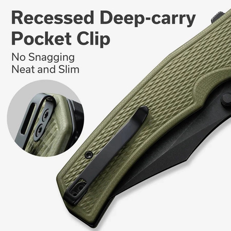 Civivi Vexillum OD Green G10, Black Stonewashed Nitro-V Folding Knife (C23003D-2)