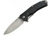 LionSteel KUR G10 Black, Stone Washed Blade Folding Knife (KUR BK)