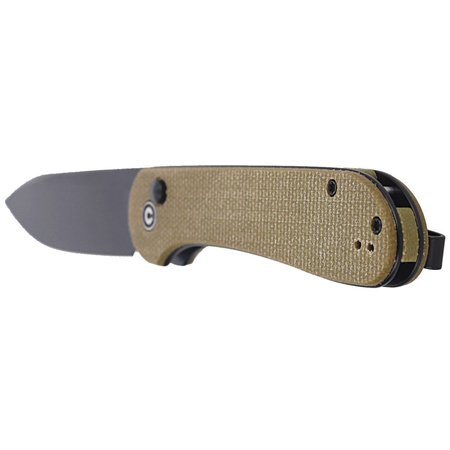 CIVIVI Button Lock Elementum Knife Olive Micarta, Black Stonewashed (C2103B)