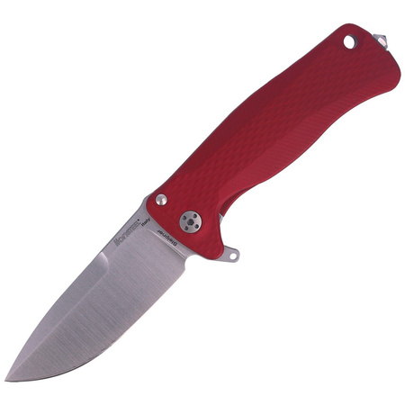 LionSteel SR Flipper Aluminum Red / Satin Blade Folding Knife (SR22A RS)