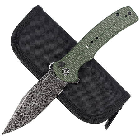 CIVIVI Cogent Green Micarta, Black Damascus knife (C20038D-DS1)