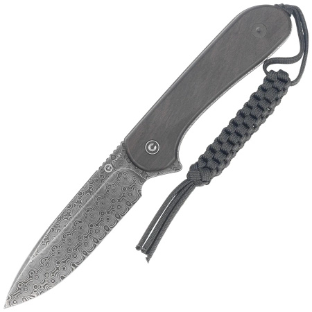 Civivi Elementum Fixed Tactical Black Ebony Wood knife, Damascus (C2105-DS1)