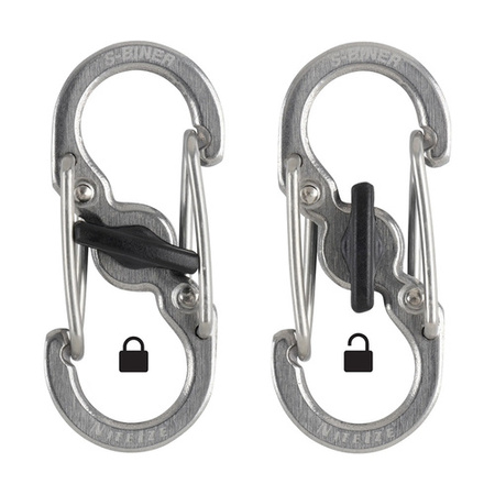 Nite Ize - S-Biner MicroLock Carabiner - Black - 2Pack - LSBM-01-2R3