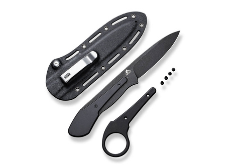 CIVIVI Varius Black G10, Black Stonewashed D2 knife by Allen Elishewitz (C22009D-1)