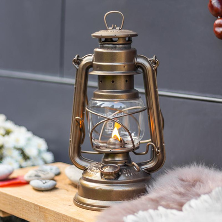 Oil Lamp - Feuerhand Hurricane Lantern 276 - Pearl Brown