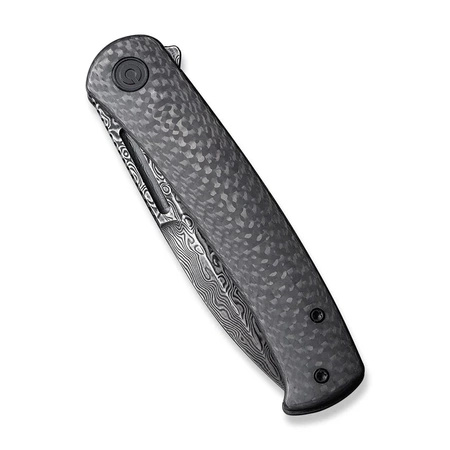 Civivi Caetus Twill Carbon Fiber, Black Hand Rubbed Damascus Folding Knife (C21025C-DS1)