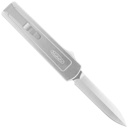 Mikov Raptor Silver Aluminum, Satin D2 Automatic Knife (V2411048)
