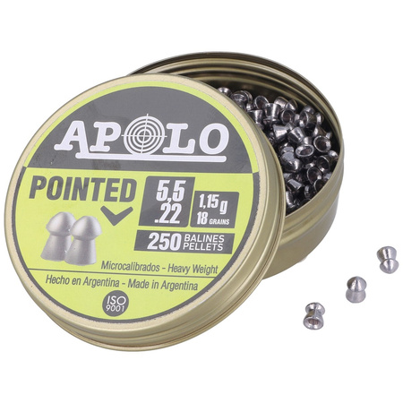 Apolo Pointed 5.5 mm shot, 250 rounds. 1.15g/18.0gr (19601)
