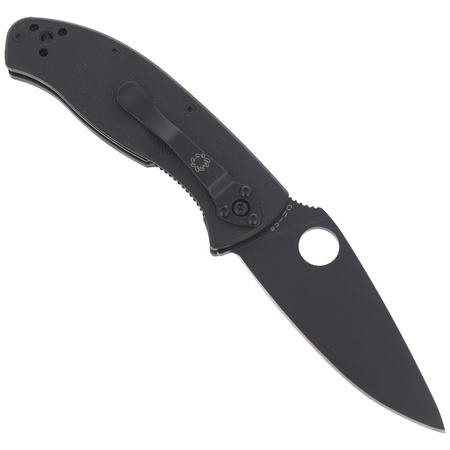 Spyderco Tenacious G-10 Black / Black Blade Plain Folding Knife - C122GBBKP