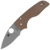 Spyderco Lil' Native Compression Lock Sprint Run Brown G-10 Folding Knife, Stonewashed CPM 15V by Eric Glesser (C230GPBN15V)
