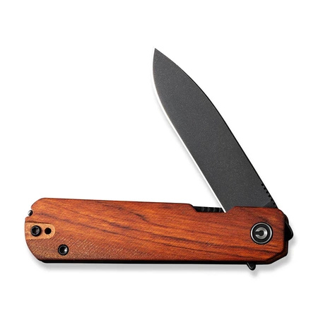 Civivi Sendy Guibourtia Wood Folding Knife, Black Stonewashed Nitro-V by Ben Petersen (C21004A-2)