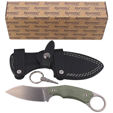 LionSteel H1 Karambit Canvas Green, Stone Washed Blade (H1 CVG) Knife