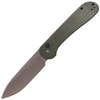 CIVIVI Button Lock Elementum Dark Green Micarta, Gray Stonewashed knife (C2103C)