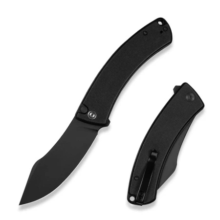 Civivi Outlaw Muk Black G10, Black Stonewashed 14C28N Folding Knife by Trey Sprinkle (C24079-1)