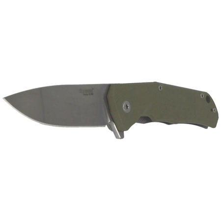 LionSteel T folding knife.R.E. G10 Green, Stone Washed Blade (TRE GGR)