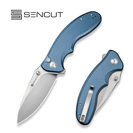 Sencut Cybrix Blue Aluminum, Satin 9Cr18MoV Folding Knife (S23098A-4)