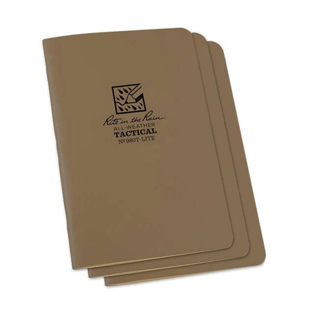 Rite in the Rain - Stapled Waterproof Notes - 3-pack - 4.625x7" - Tan - 980T-LITE
